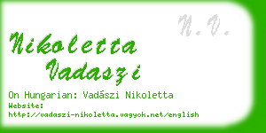 nikoletta vadaszi business card