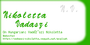 nikoletta vadaszi business card